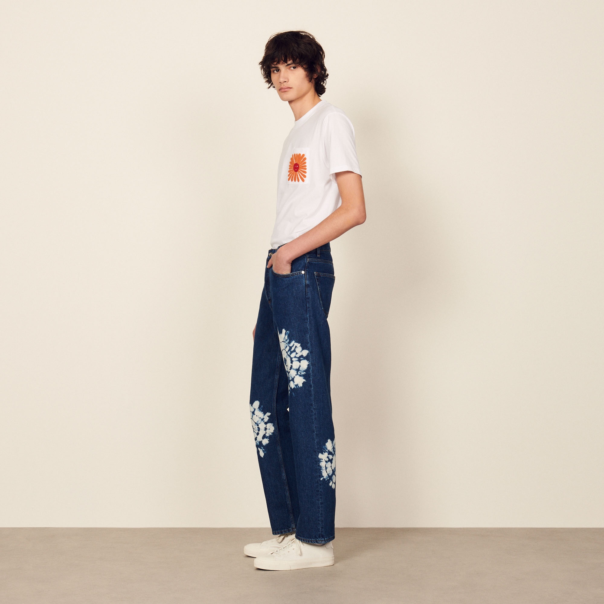 Straight-cut tie-dye jeans - 4