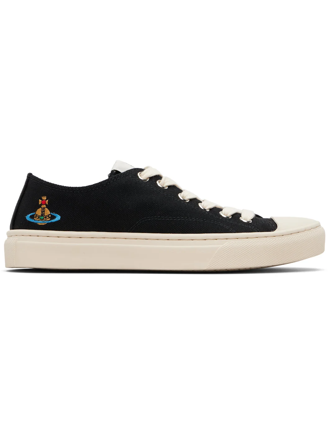 Black Low Top Plimsoll Sneakers - 1