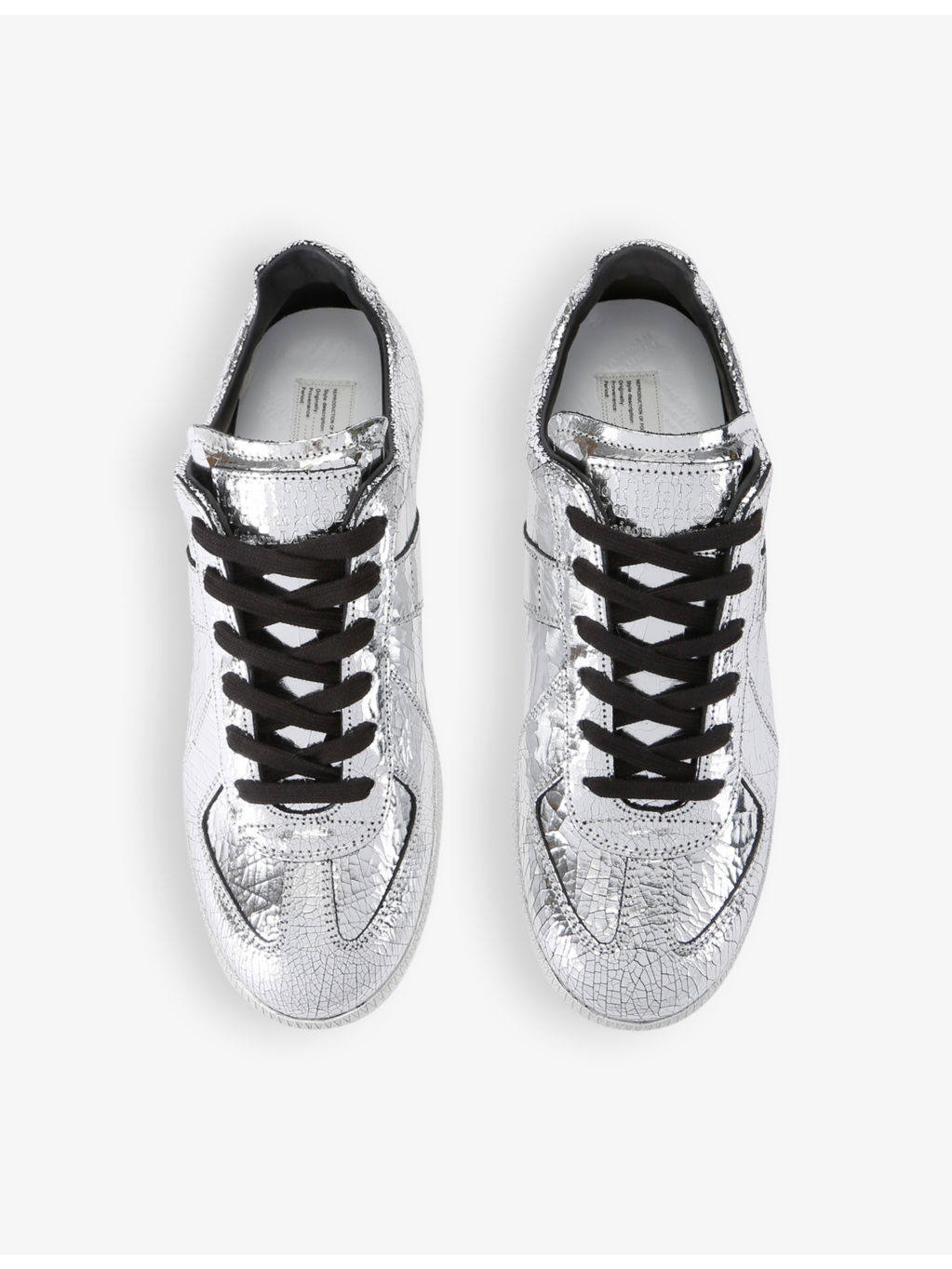 Replica Broken Mirror metallic low-top leather trainers - 2