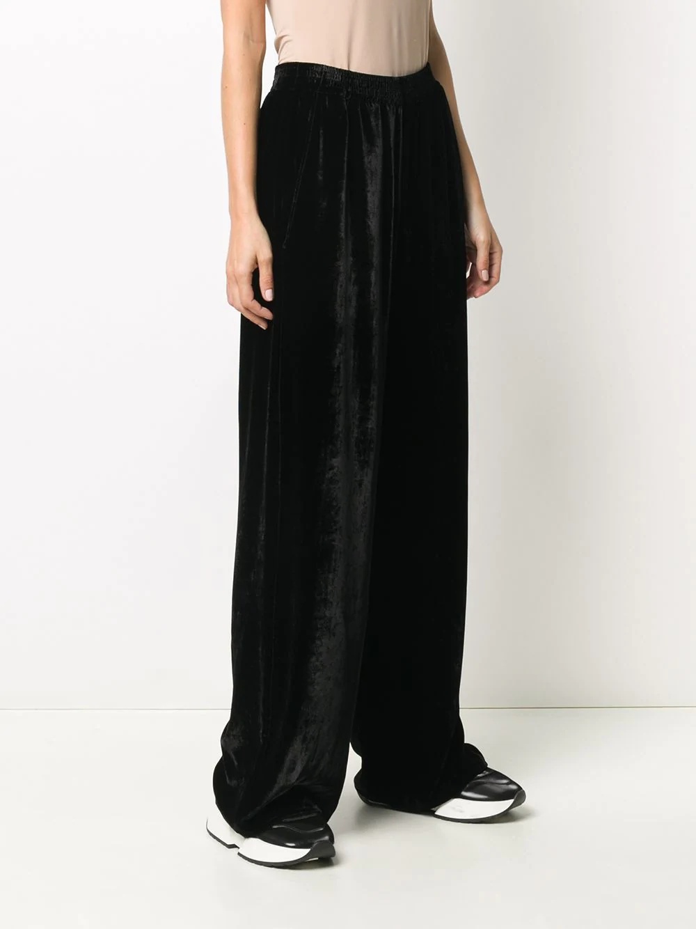 velvet-effect flared trousers - 3