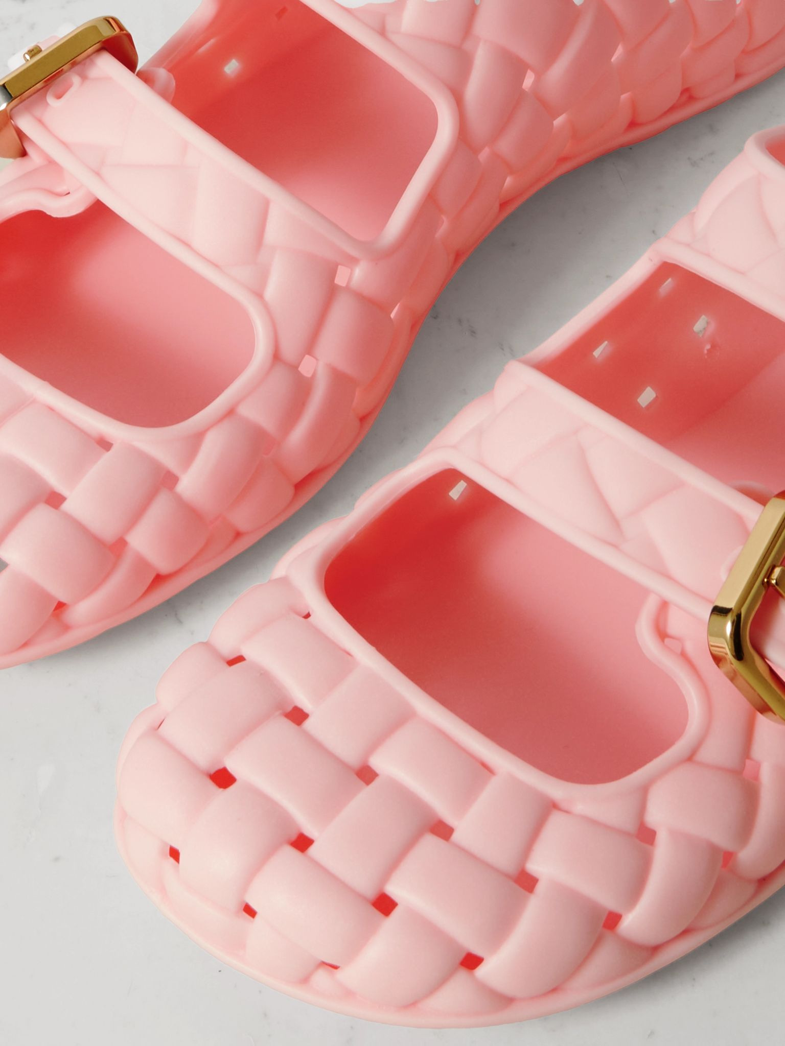 Amy intrecciato rubber Mary Jane flats Bright pink - 4