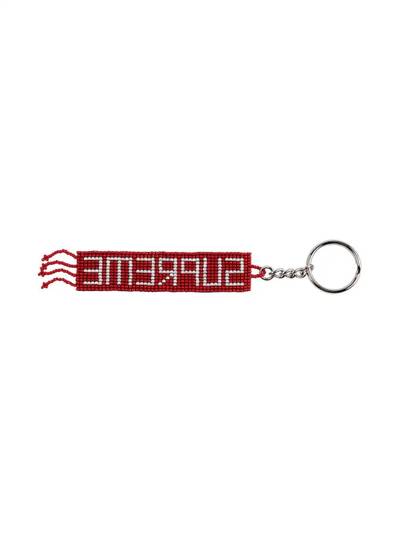 Supreme beaded-logo keychain outlook