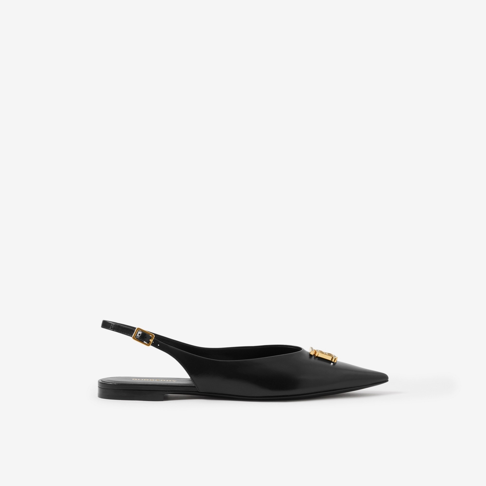 Monogram Motif Leather Slingback Point-toe Ballerinas - 1