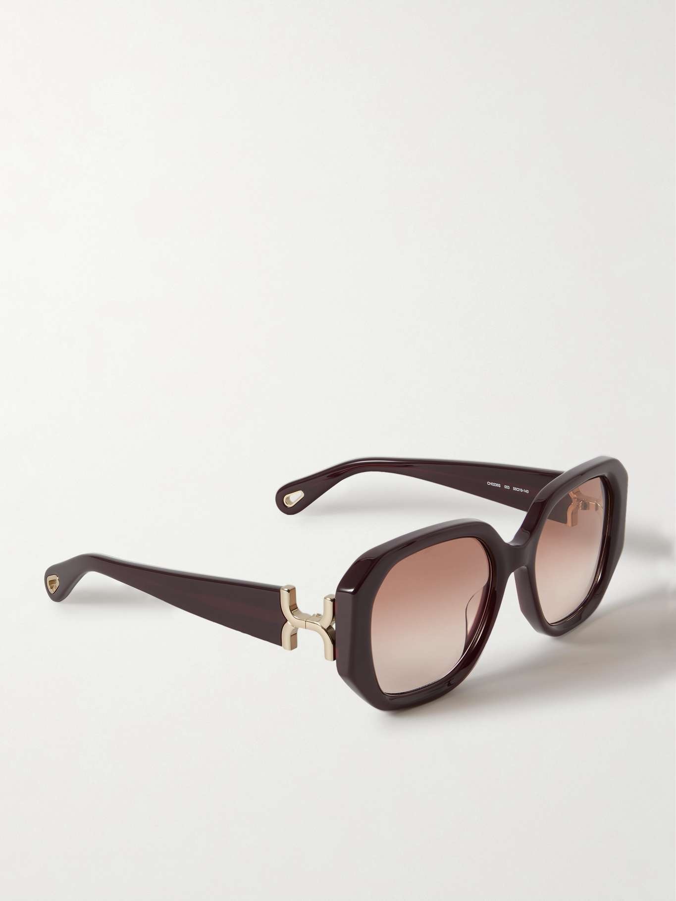 Oversized square-frame acetate and gold-tone sunglasses - 3