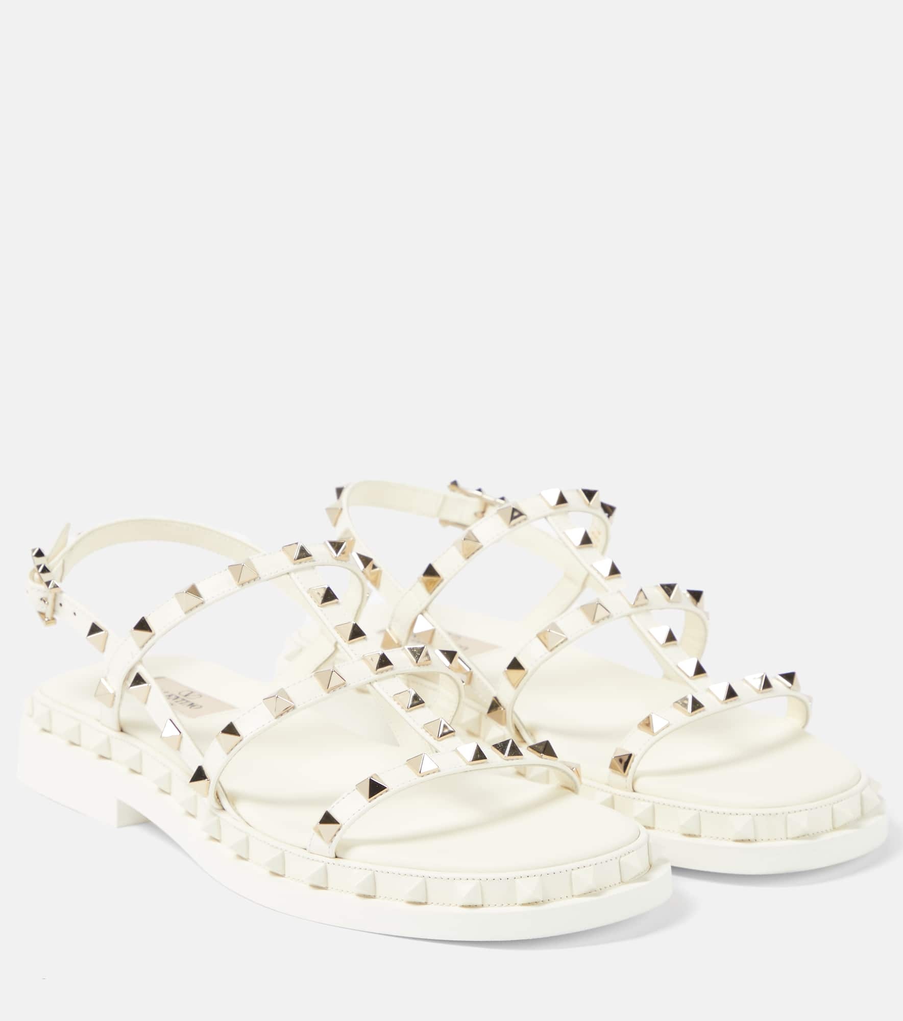Rockstud leather sandals - 1