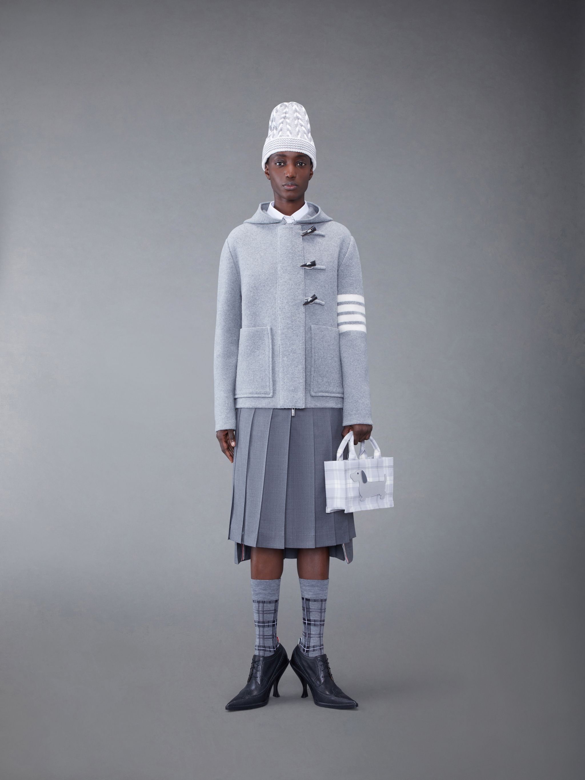 Boiled Wool 4-Bar Hooded Duffle Jacket - 3
