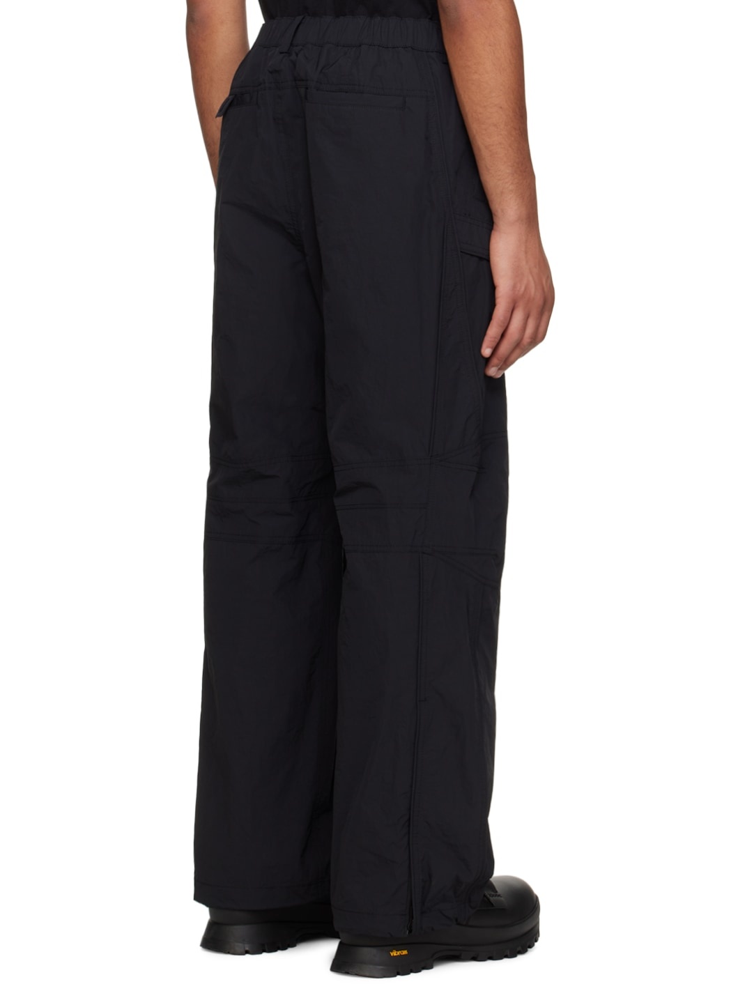 Black Paneled Trousers - 3