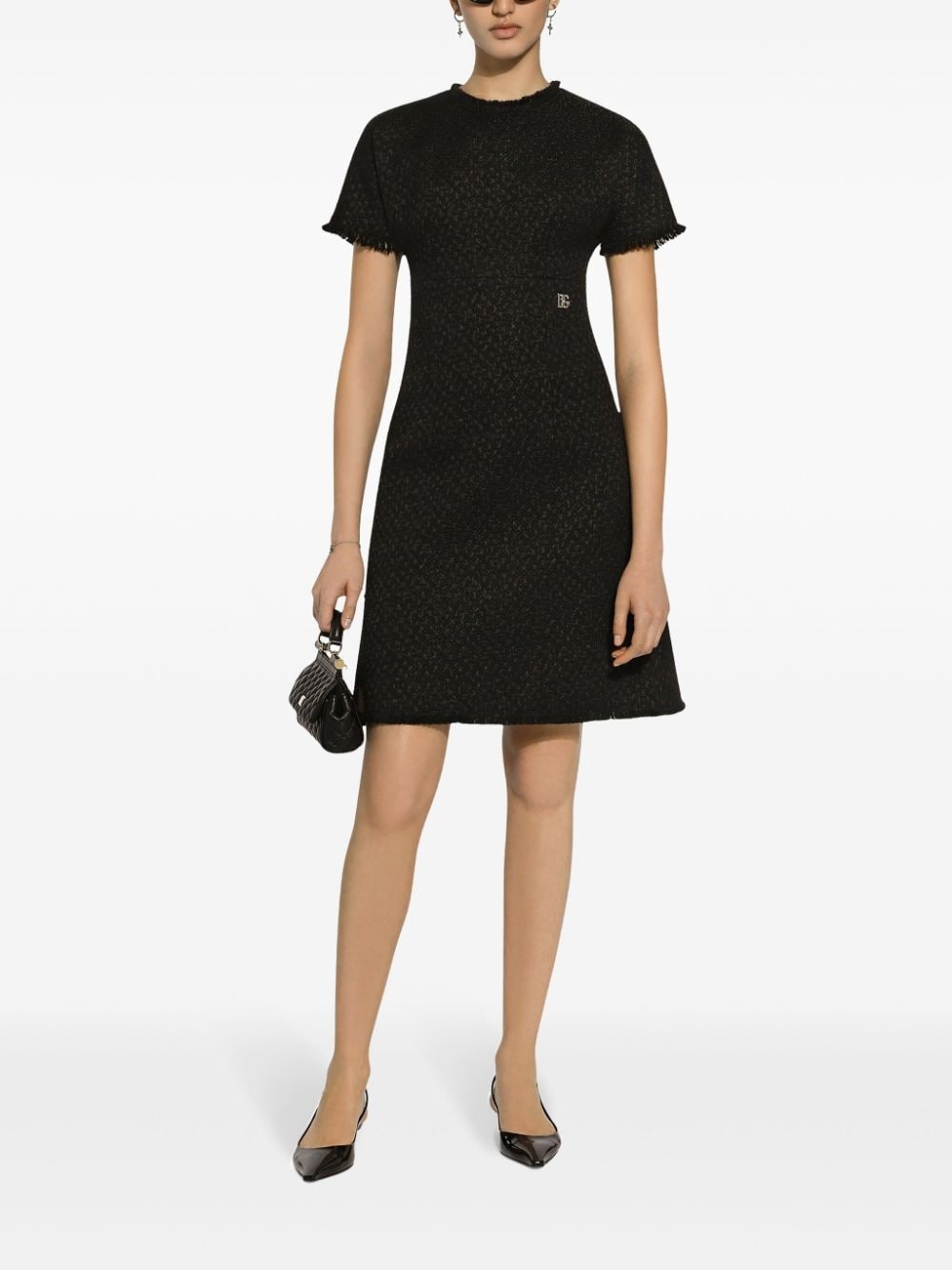appliquÃ©-logo bouclÃ© mini dress - 3