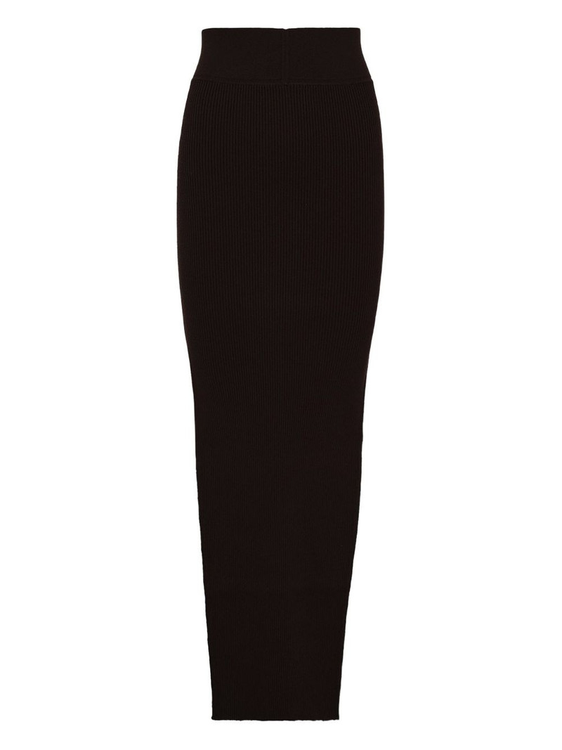 Rick Owens Sacri ribbed-knit maxi skirt outlook