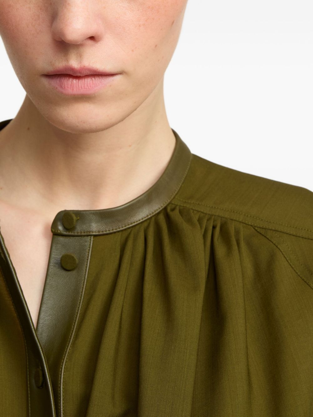leather-trim midi dress - 4