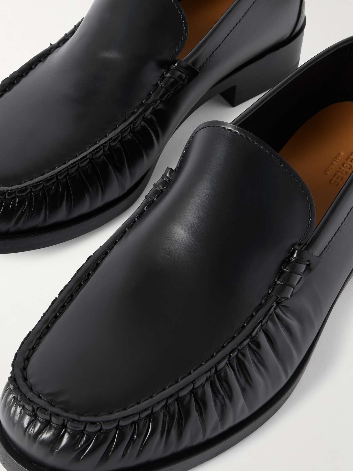 67 ruched leather loafers Black - 4