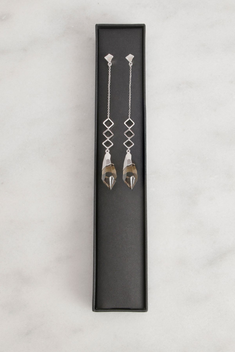 KAREN MILLEN Geo Resin Long Drop Earrings outlook