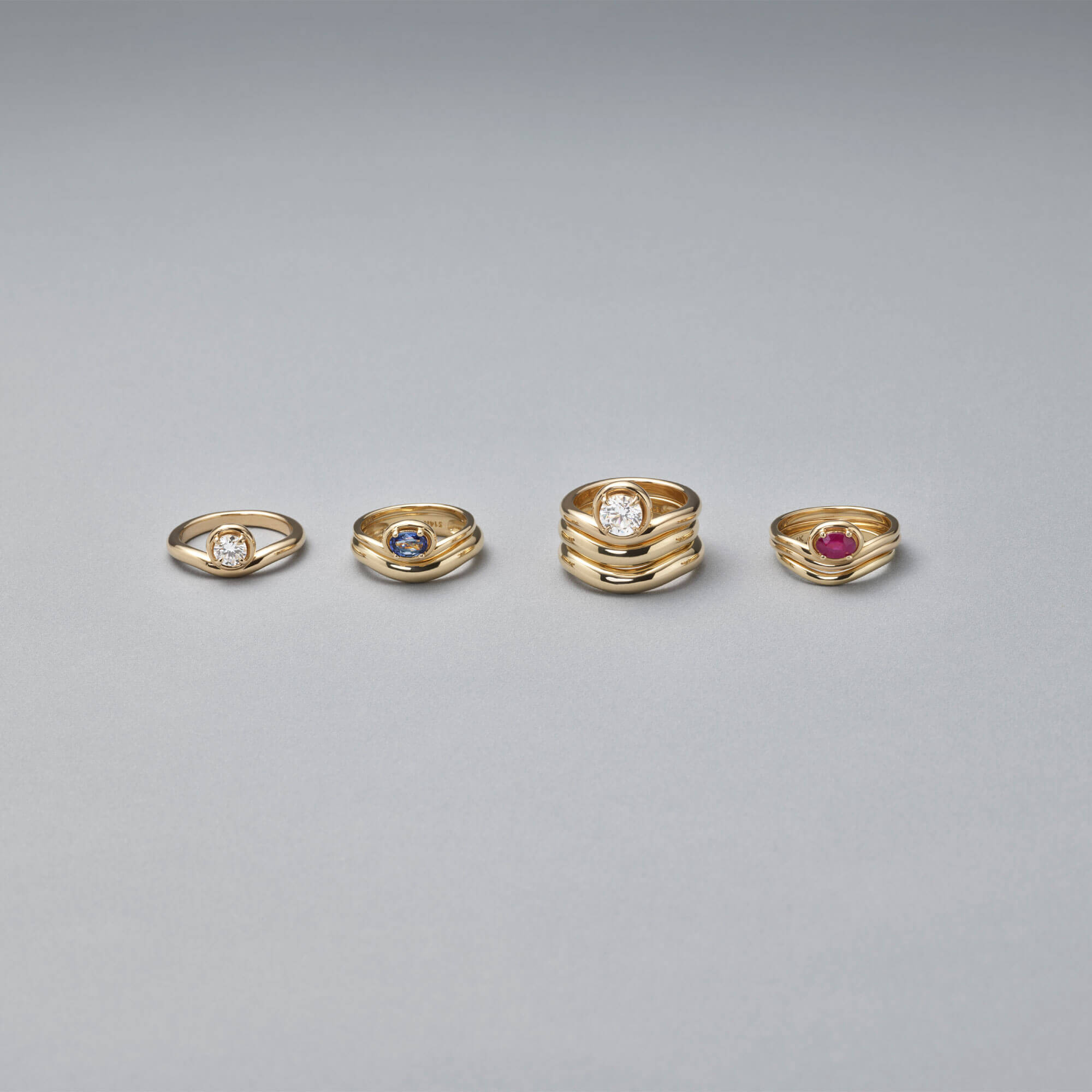 0.5CTW LAB-Created Diamond Bonbon Merge Ring - 15
