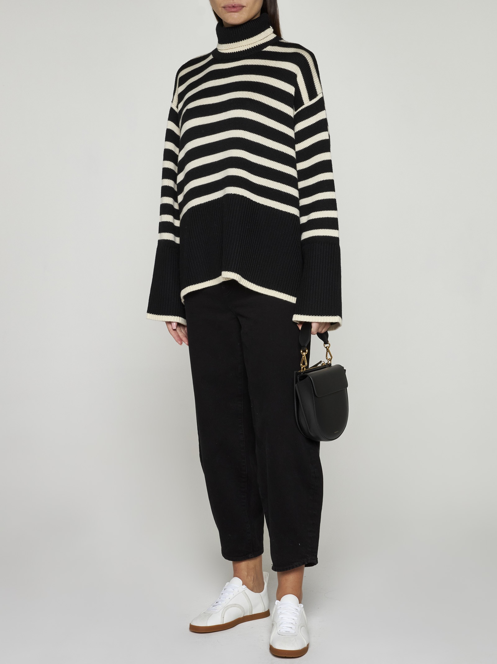 Striped wool and cotton turtleneck - 3