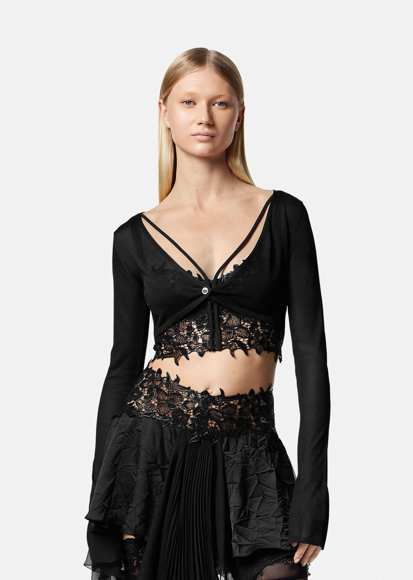 Medusa Crop Knit Cardigan - 3