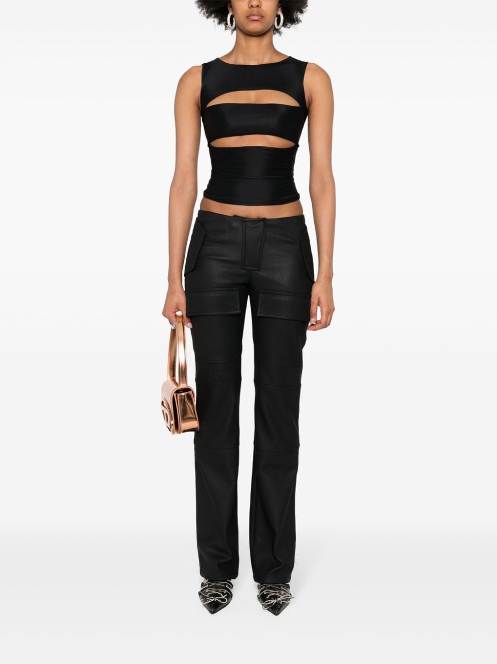 cut-out sleeveless top - 2