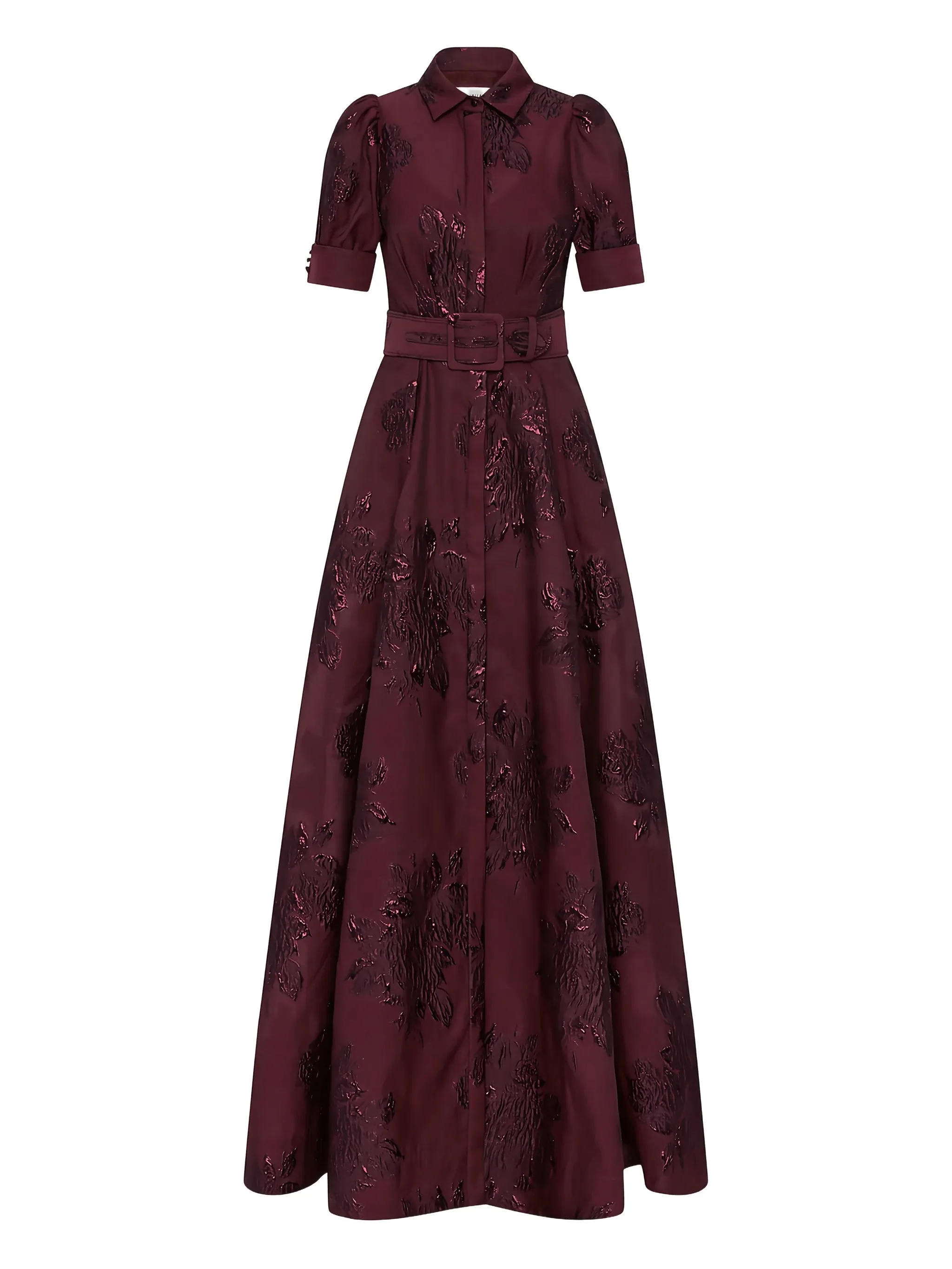 Arlette belted floral short-sleeve maxi dress - 1