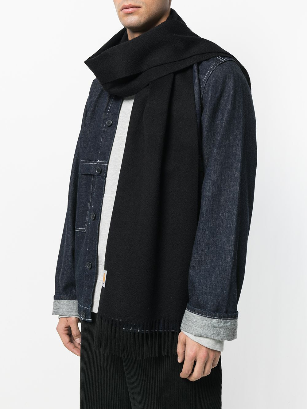 fringed knitted scarf - 2
