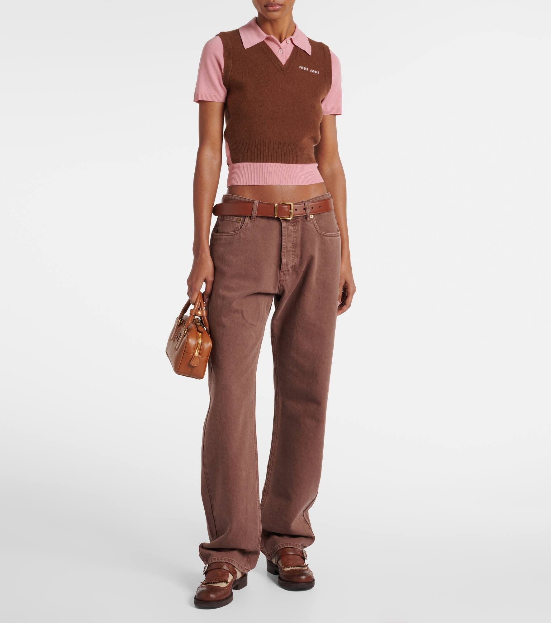 Layered wool and cashmere polo shirt - 2