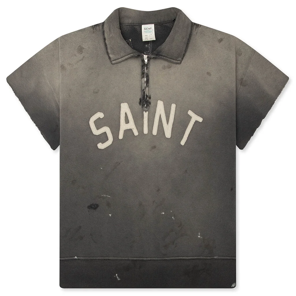 SAINT S/S HALF ZIP SWEAT POLO - CHARCOAL - 1