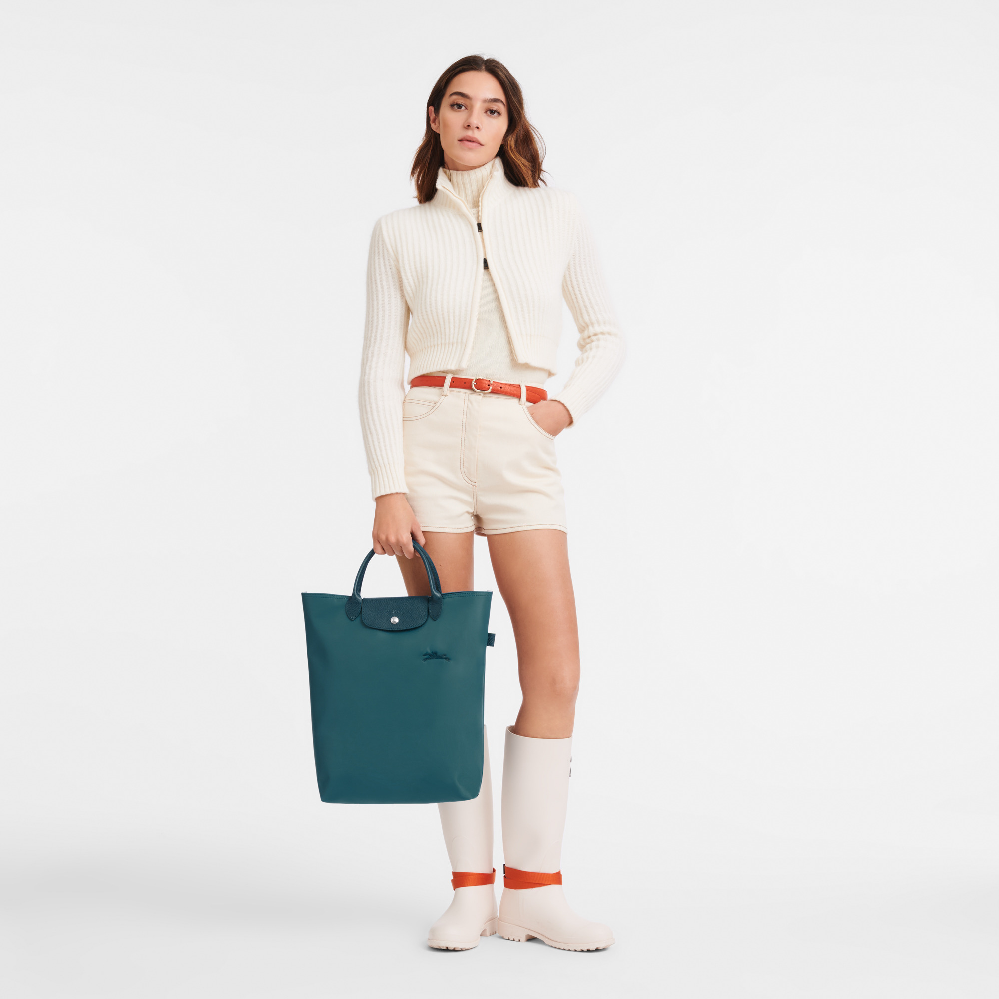 Le Pliage Green M Tote bag Peacock - Canvas - 2