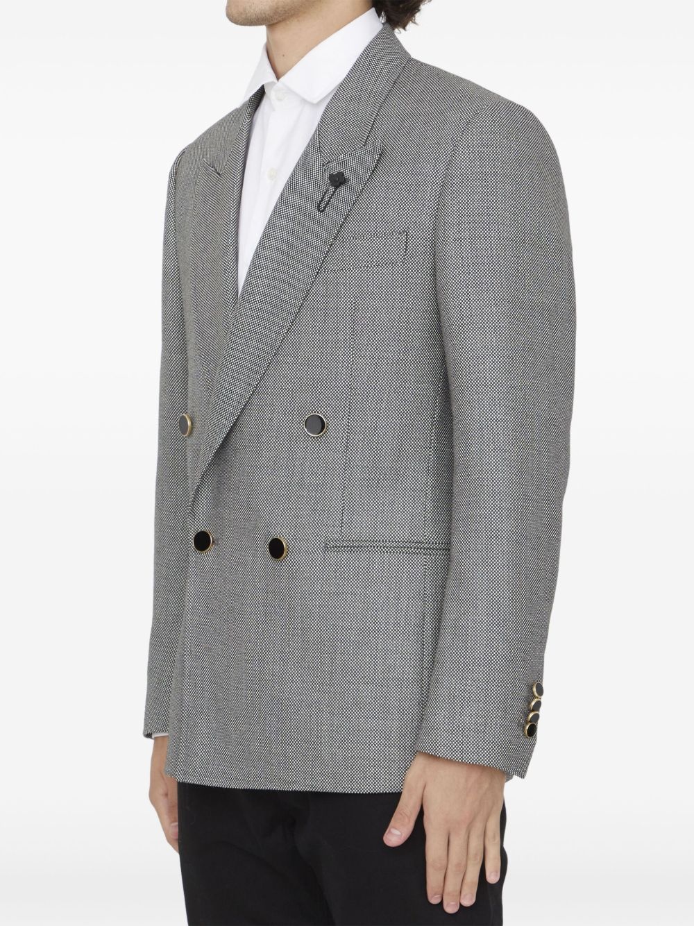 double-breasted wool jacket - 2