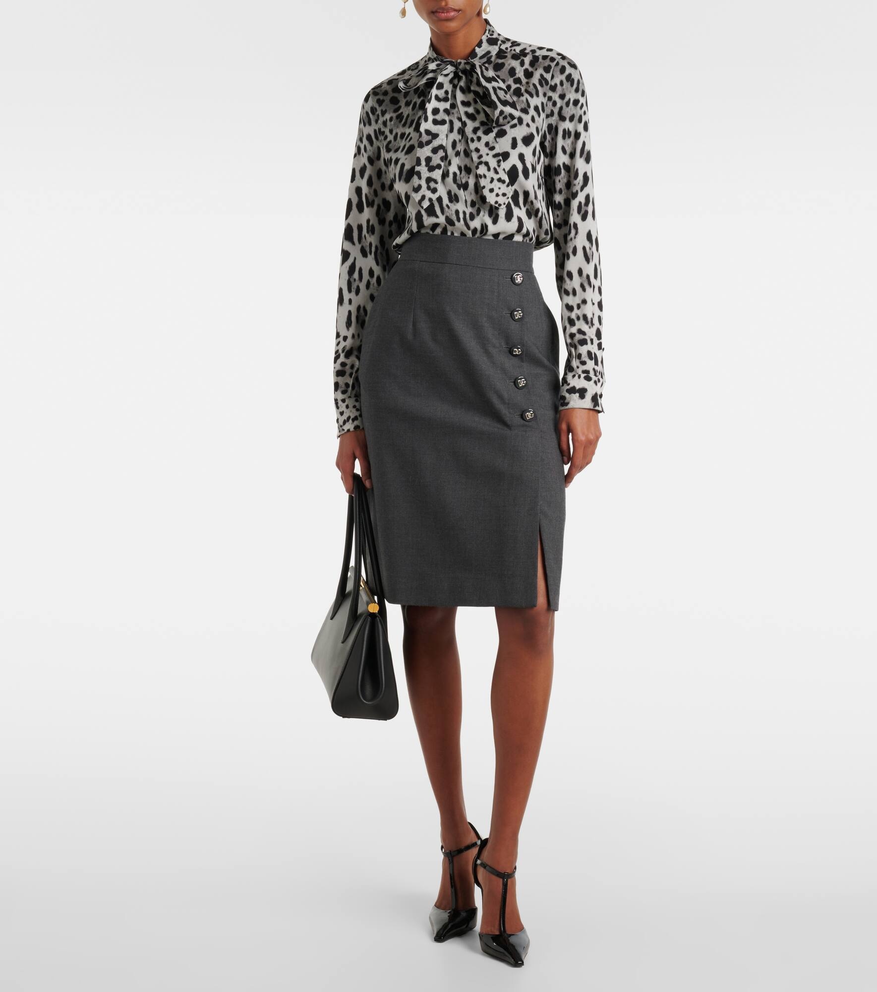 Virgin wool midi skirt - 5
