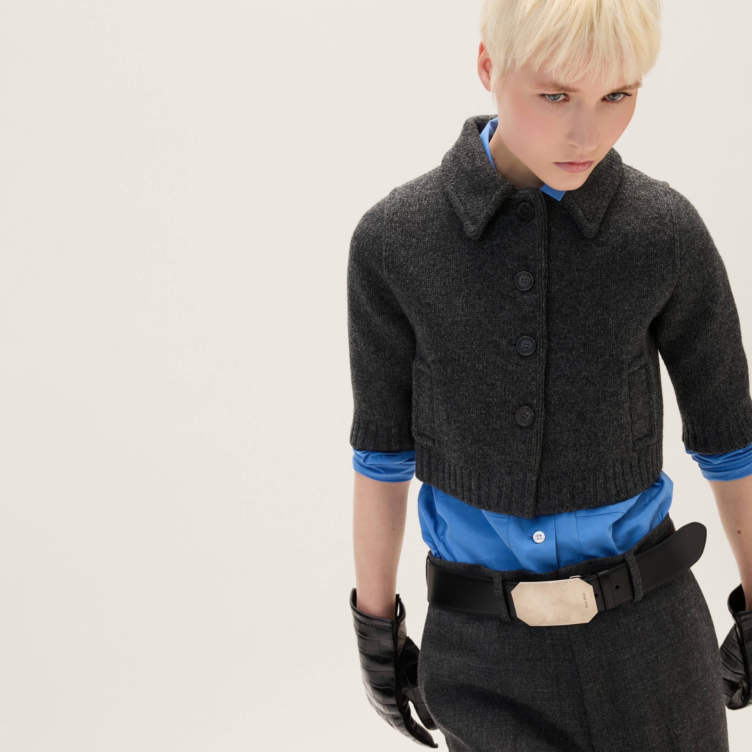 Cropped wool cardigan - 4