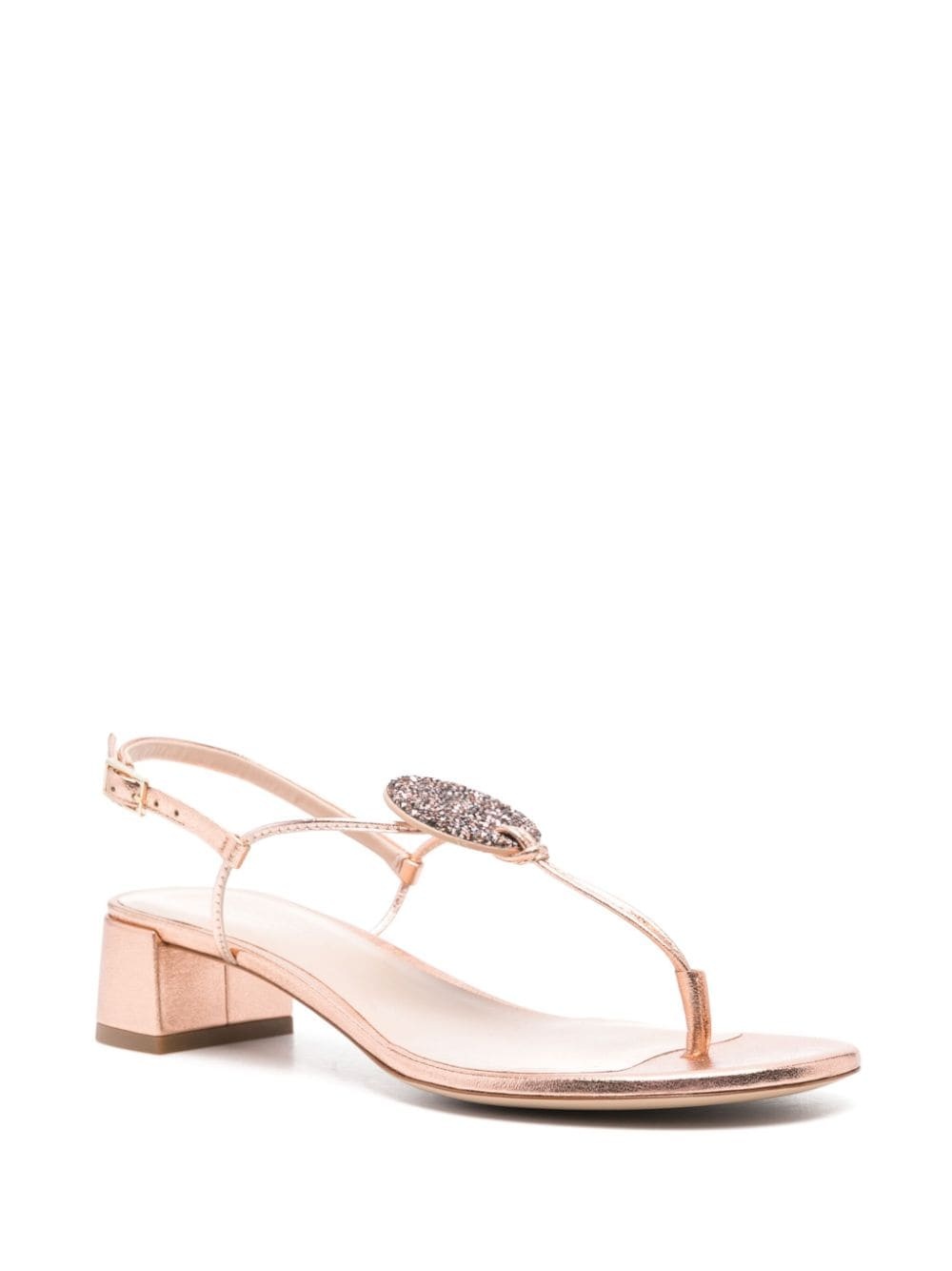 35mm laminated leather sandals - 2