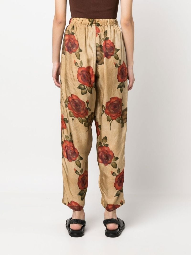 floral-print tapered trousers - 4