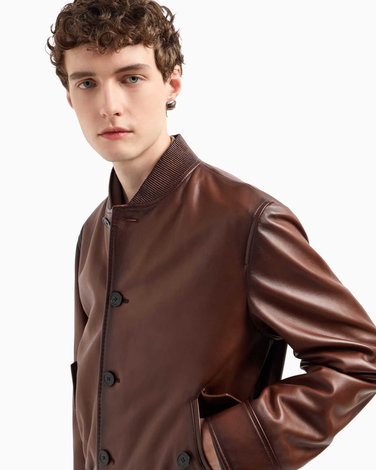 BLOUSON IN SUPPLE NAPPA LAMBSKIN WITH SHADING - 5