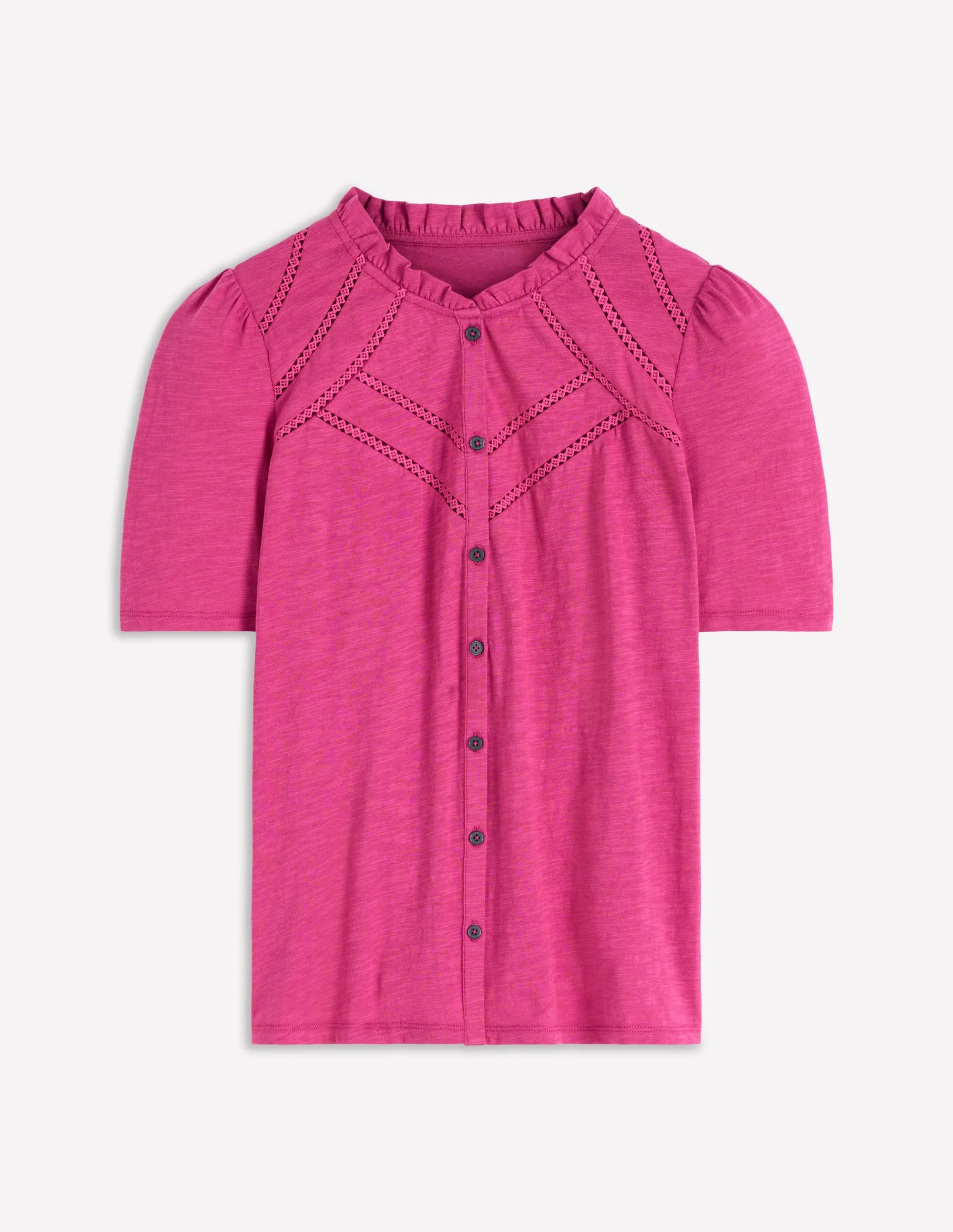Bea Short Sleeve Shirt-Red Violet - 1