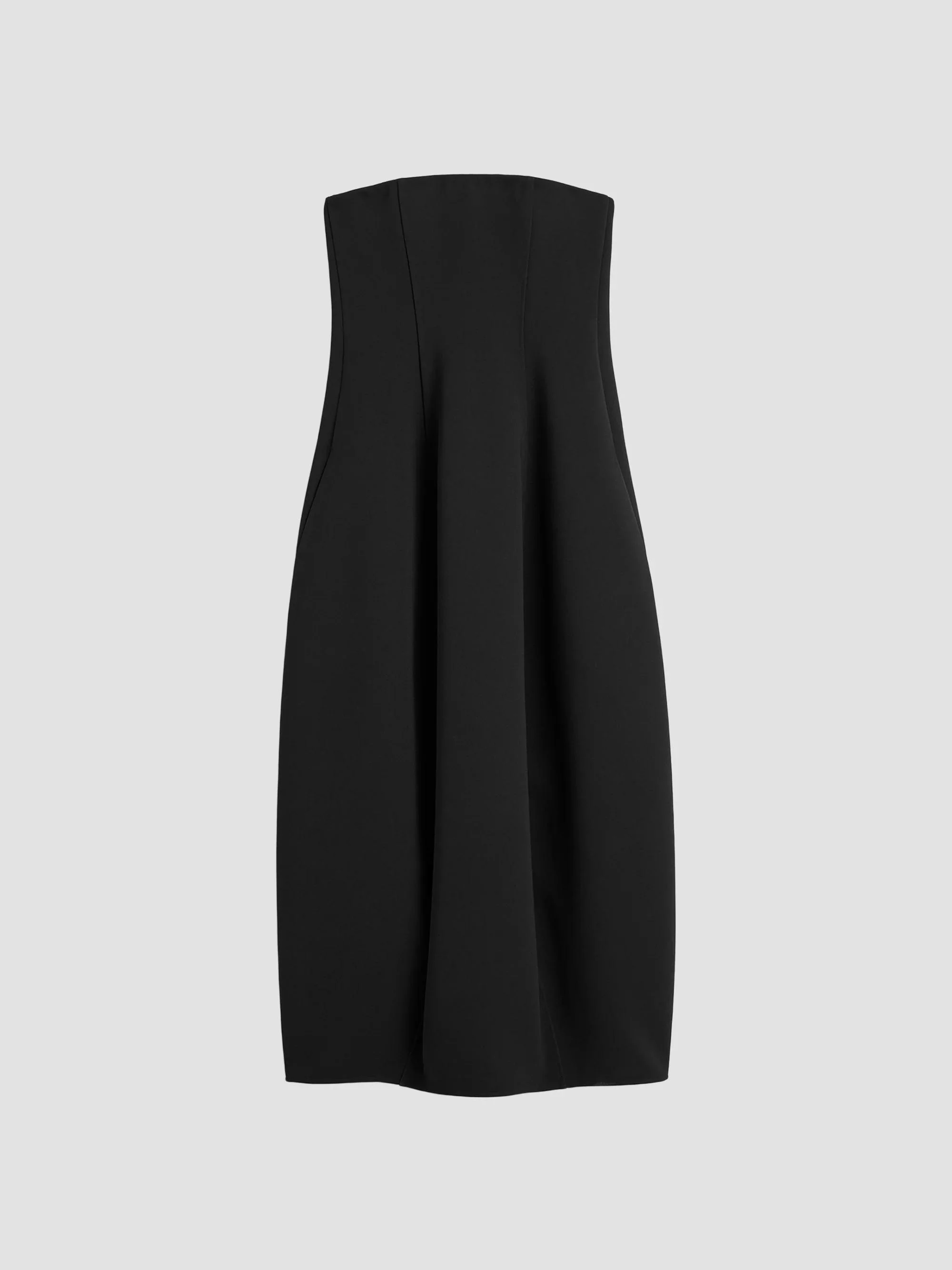 Women's Strapless Balloon Midi Dress - Washed Black - 1
