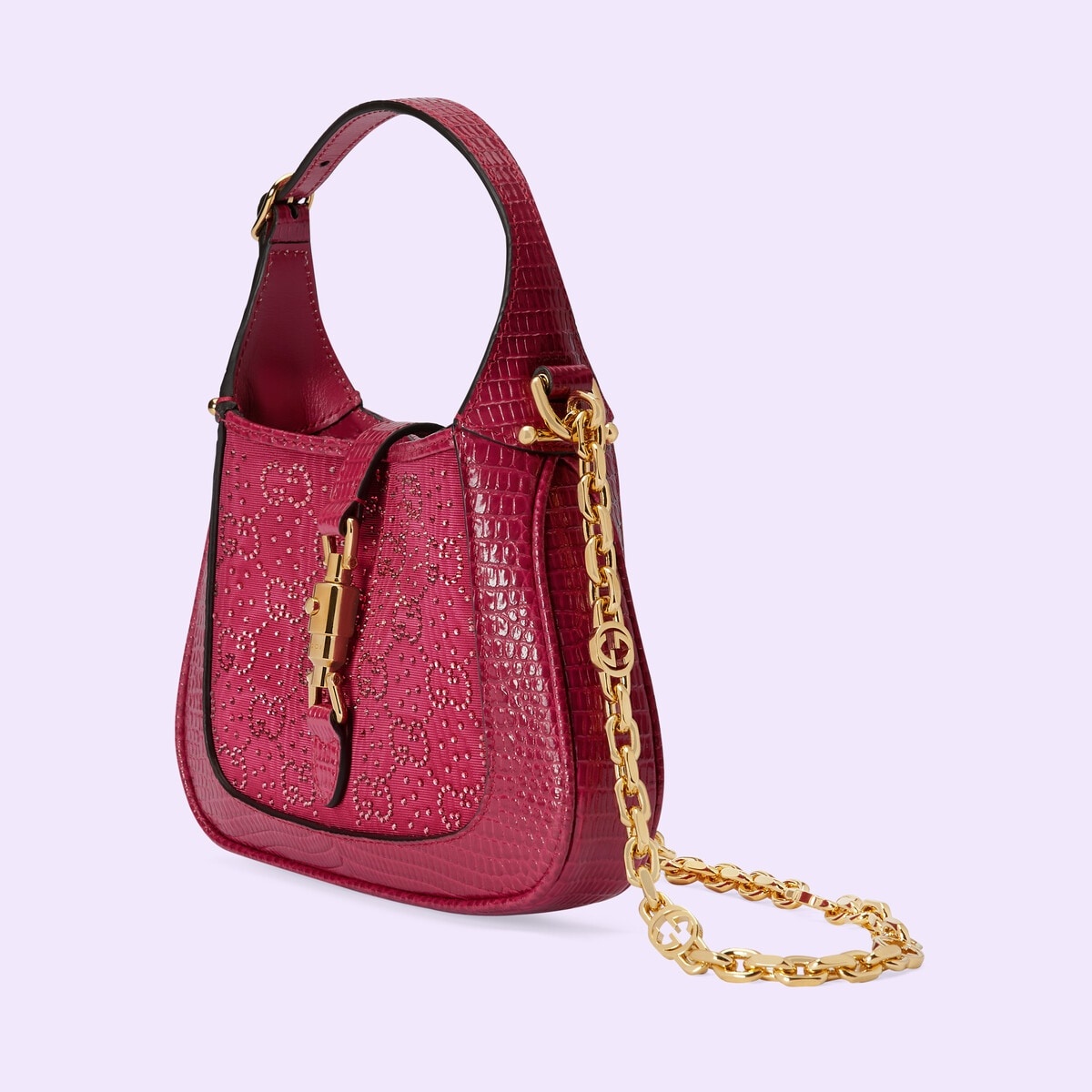 Gucci Jackie 1961 Lizard Mini Bag, Red, Precious
