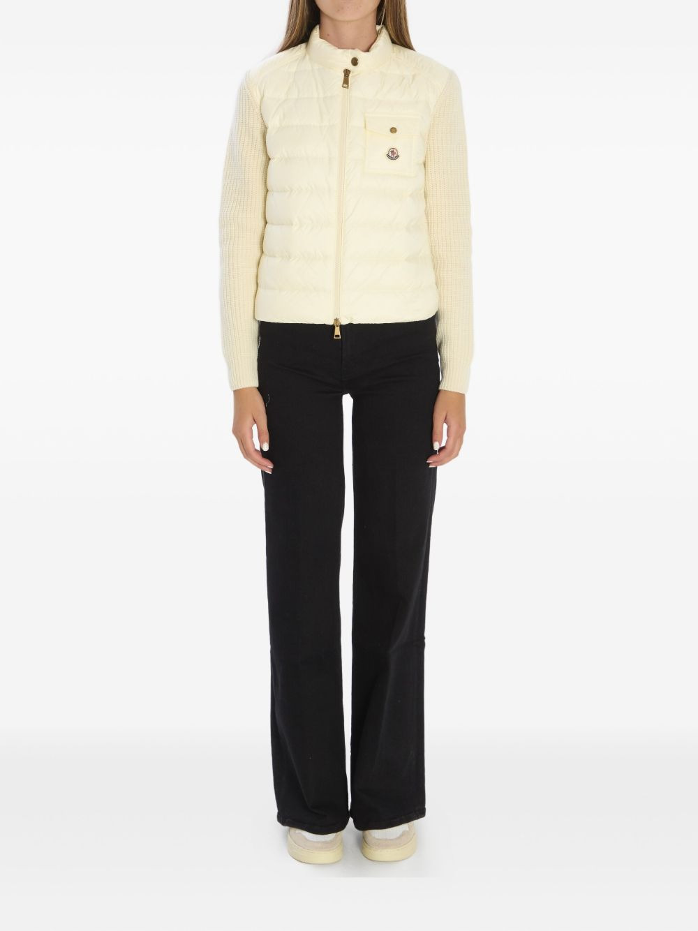 padded-front chest-pocket cardigan - 2