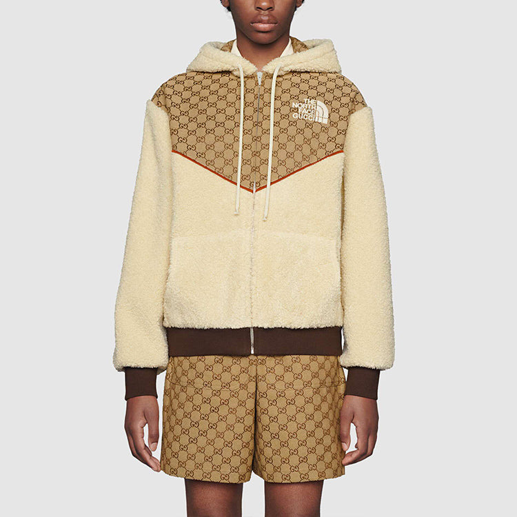The North Face x Gucci GG Canvas Shearling Jacket 'Beige' 644582-XJC3T-2102 - 3