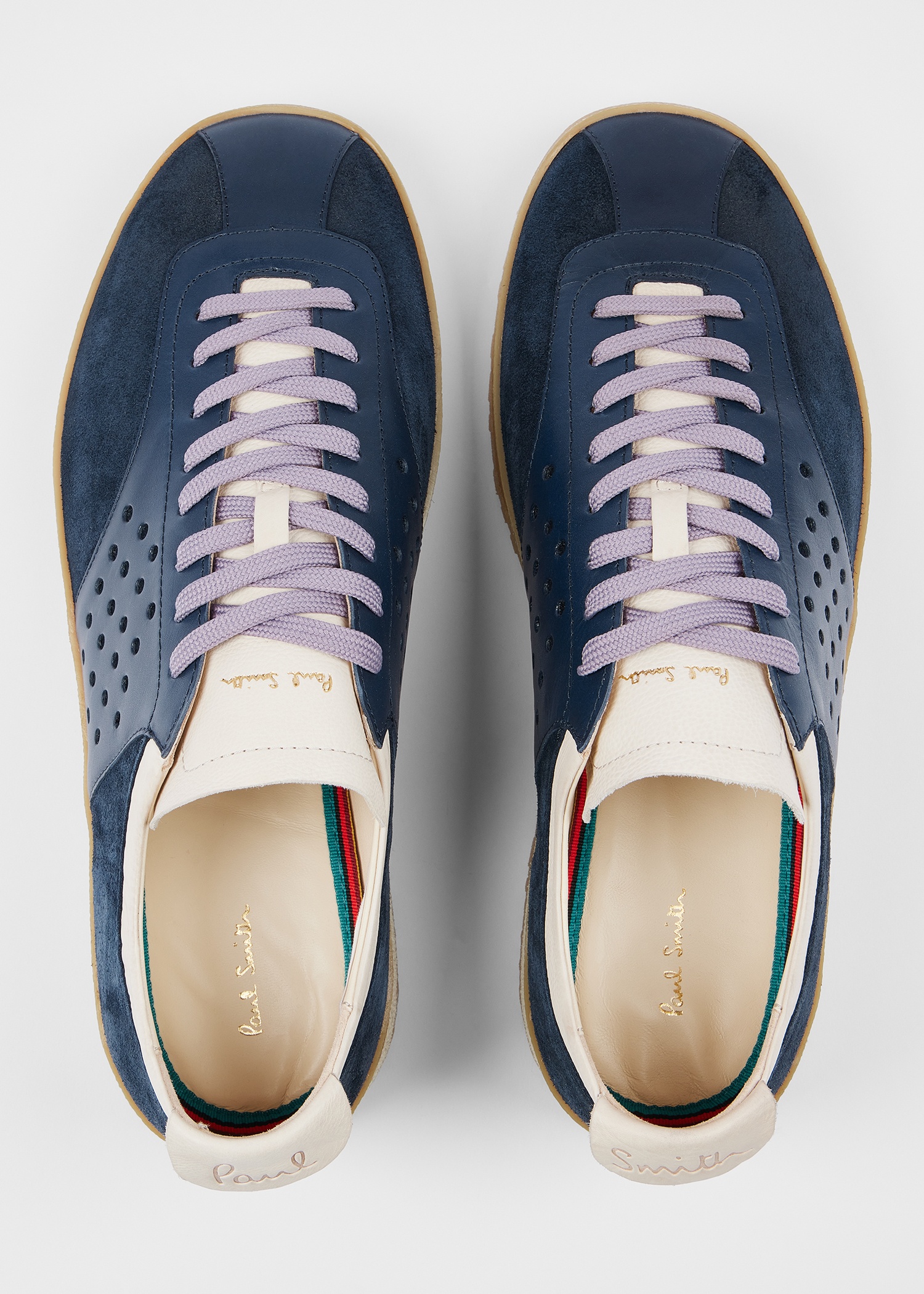 Dark Navy Leather 'Zephyr' Trainers - 5