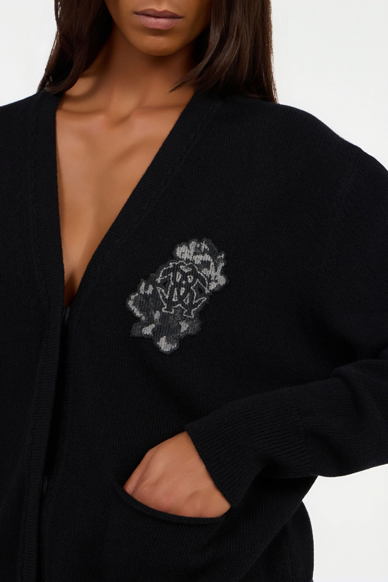 Black cardigan with Monogram Mirror Snake 6