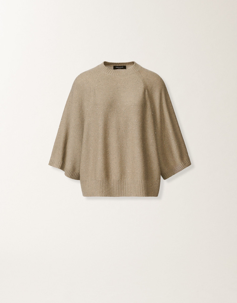 Wool and silk cape with sequins 1