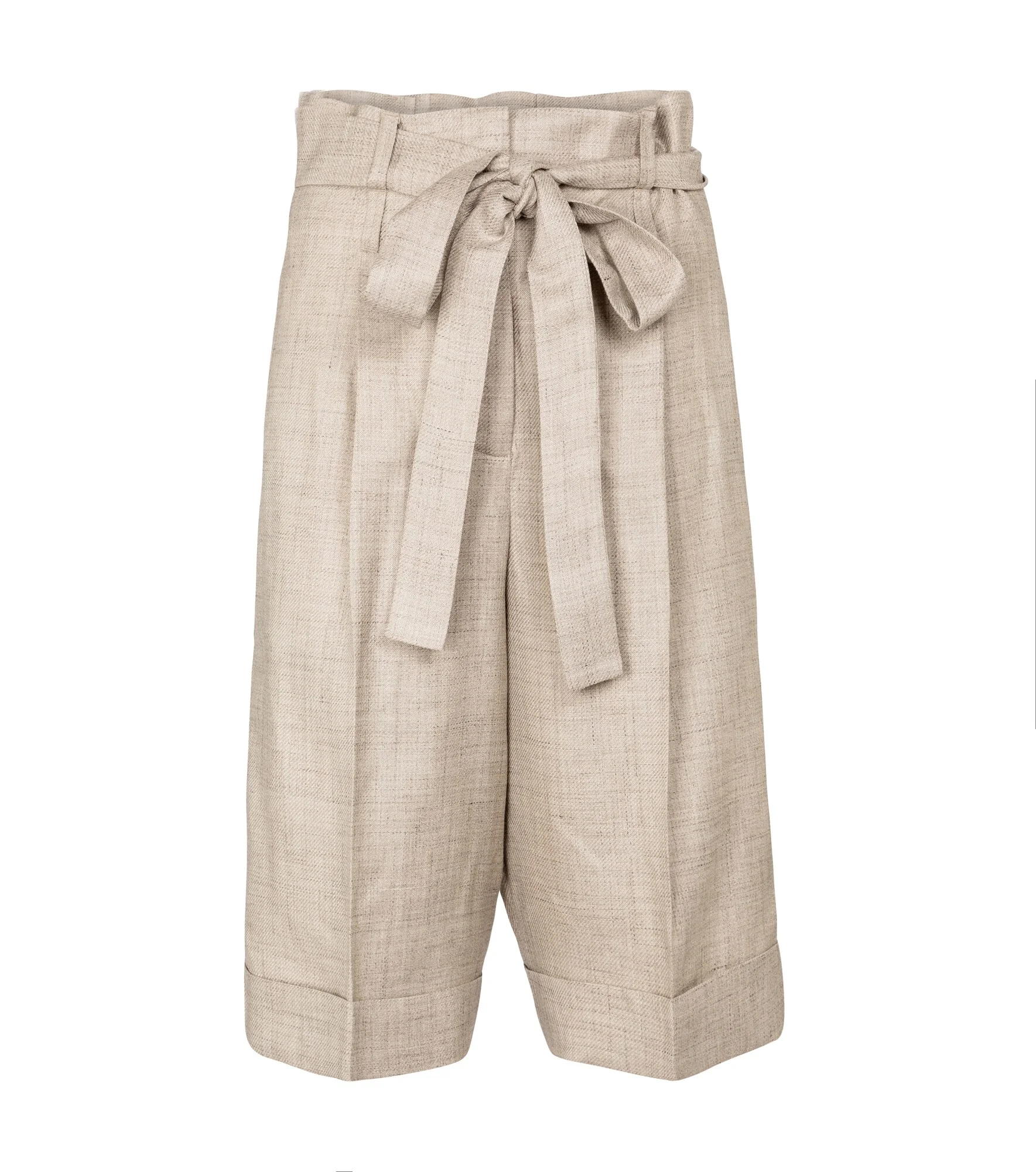 Judy wool, silk and linen shorts - 1
