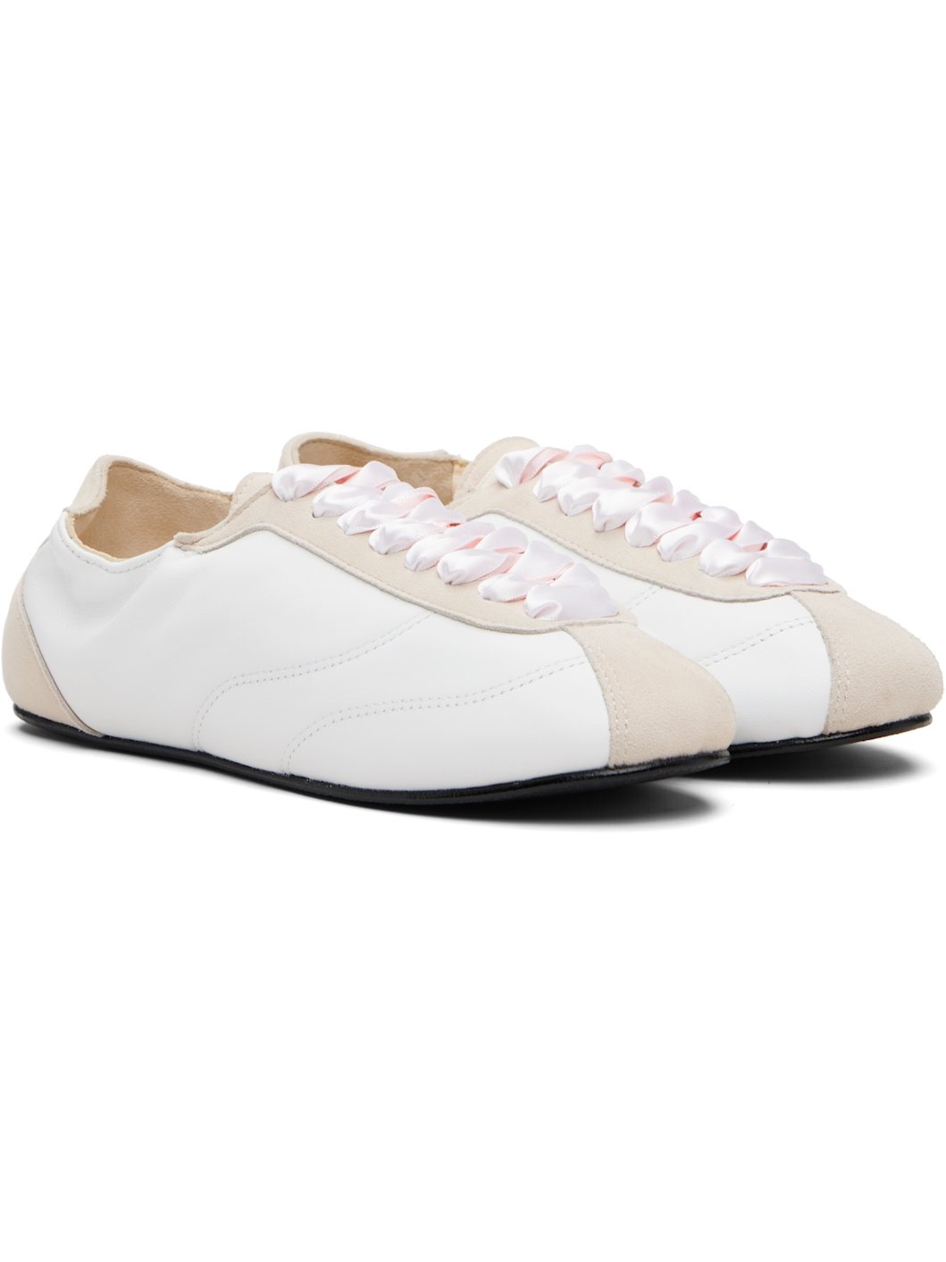 White Silk Tennis Sneakers - 4