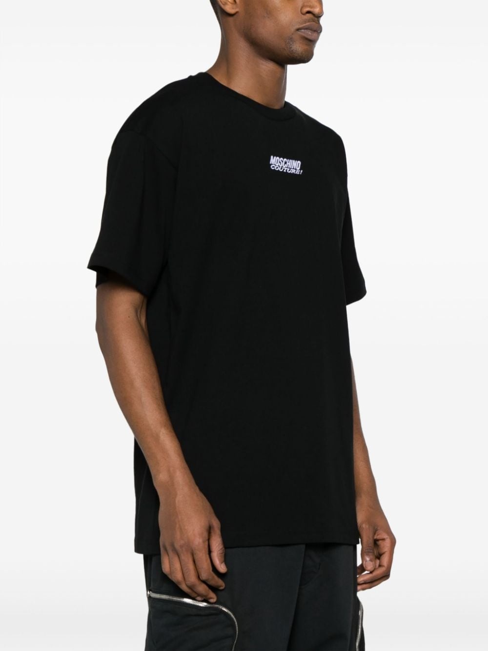 logo-embroidered cotton T-shirt - 3