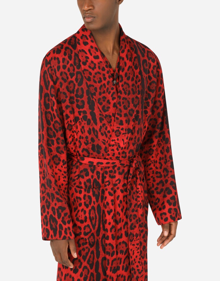 Leopard-print viscose robe - 4