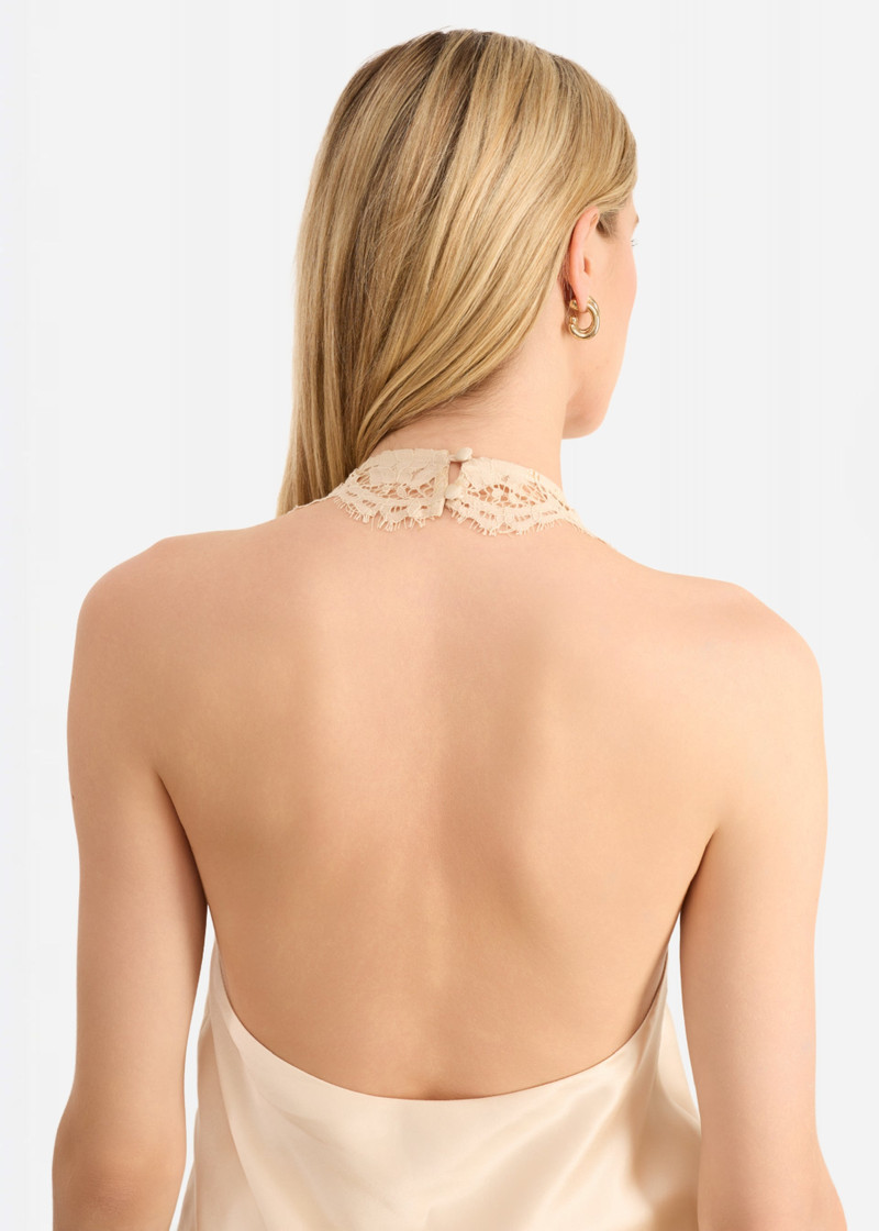CLARISSE HALTER CAMISOLE BONE 4