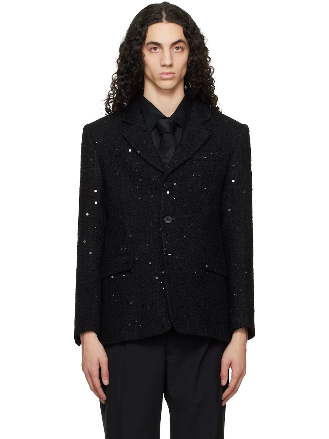 Black Single Breasted Blazer - 1