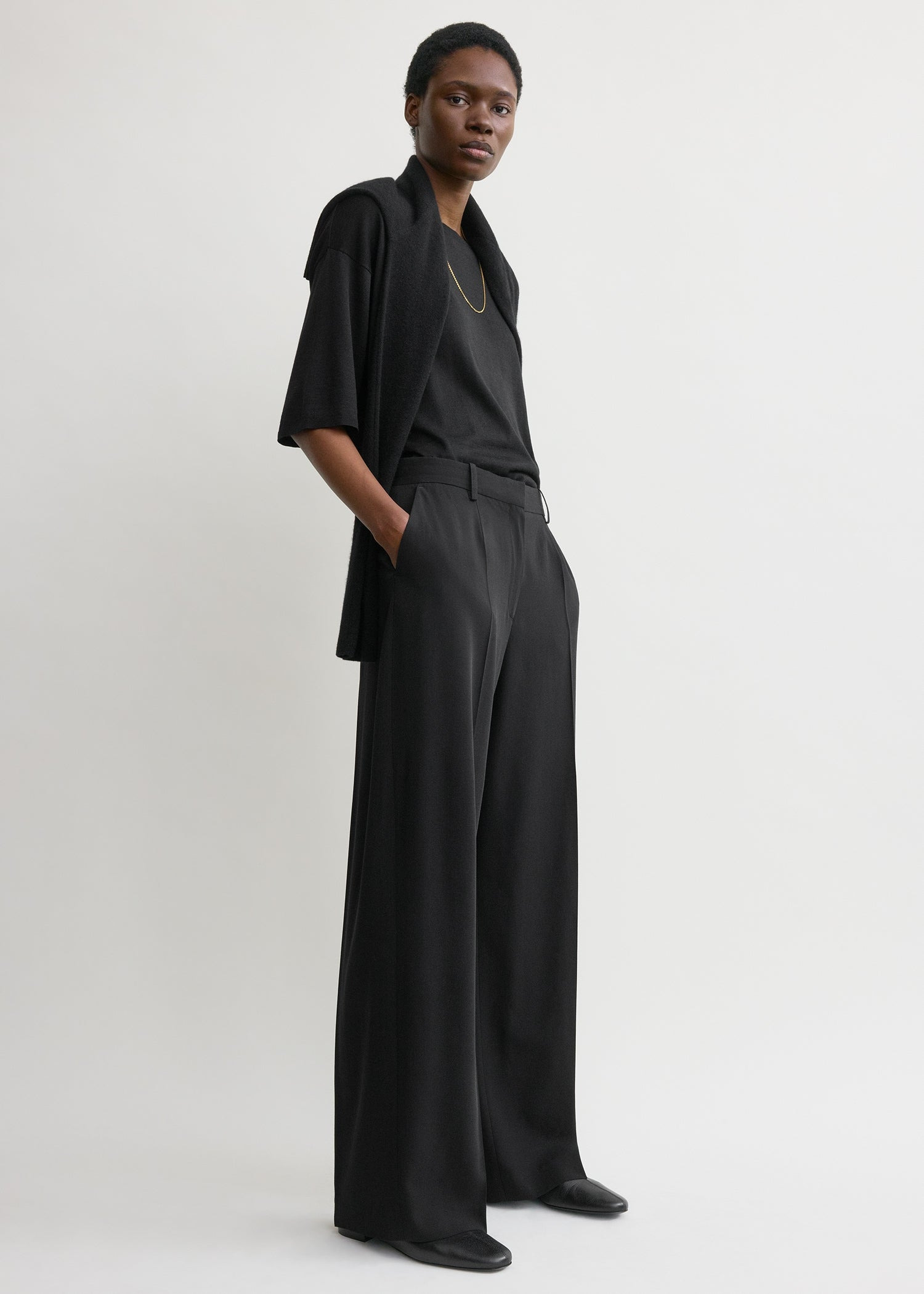 Wide fluid trousers black - 3