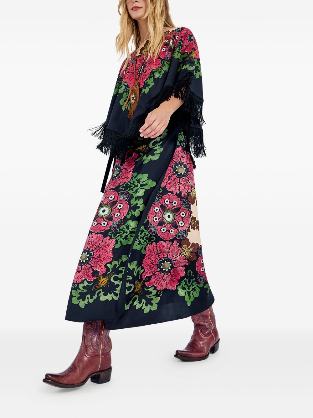floral-print reversible skirt - 2