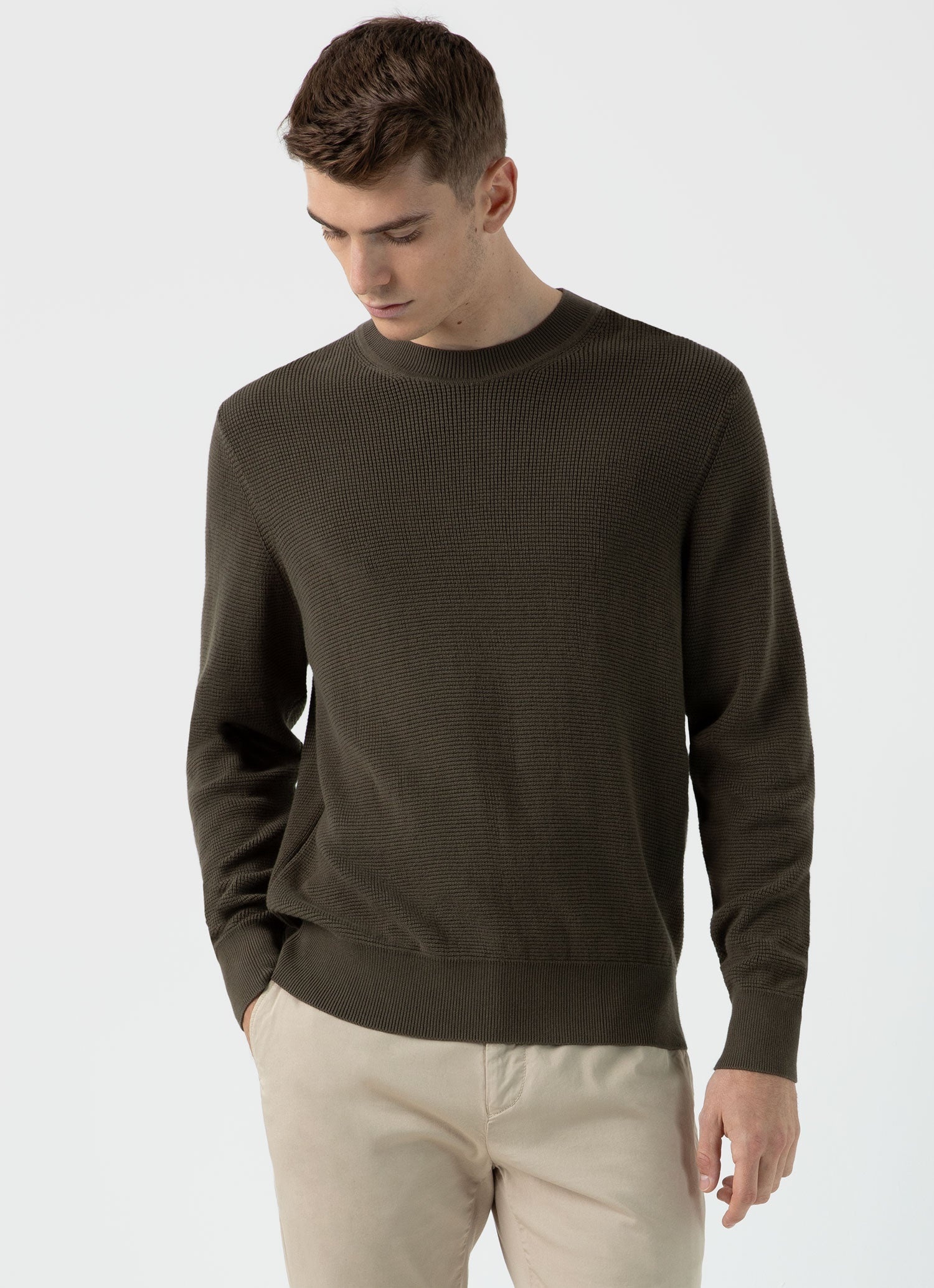 Waffle Stitch Crew Neck Jumper - 2