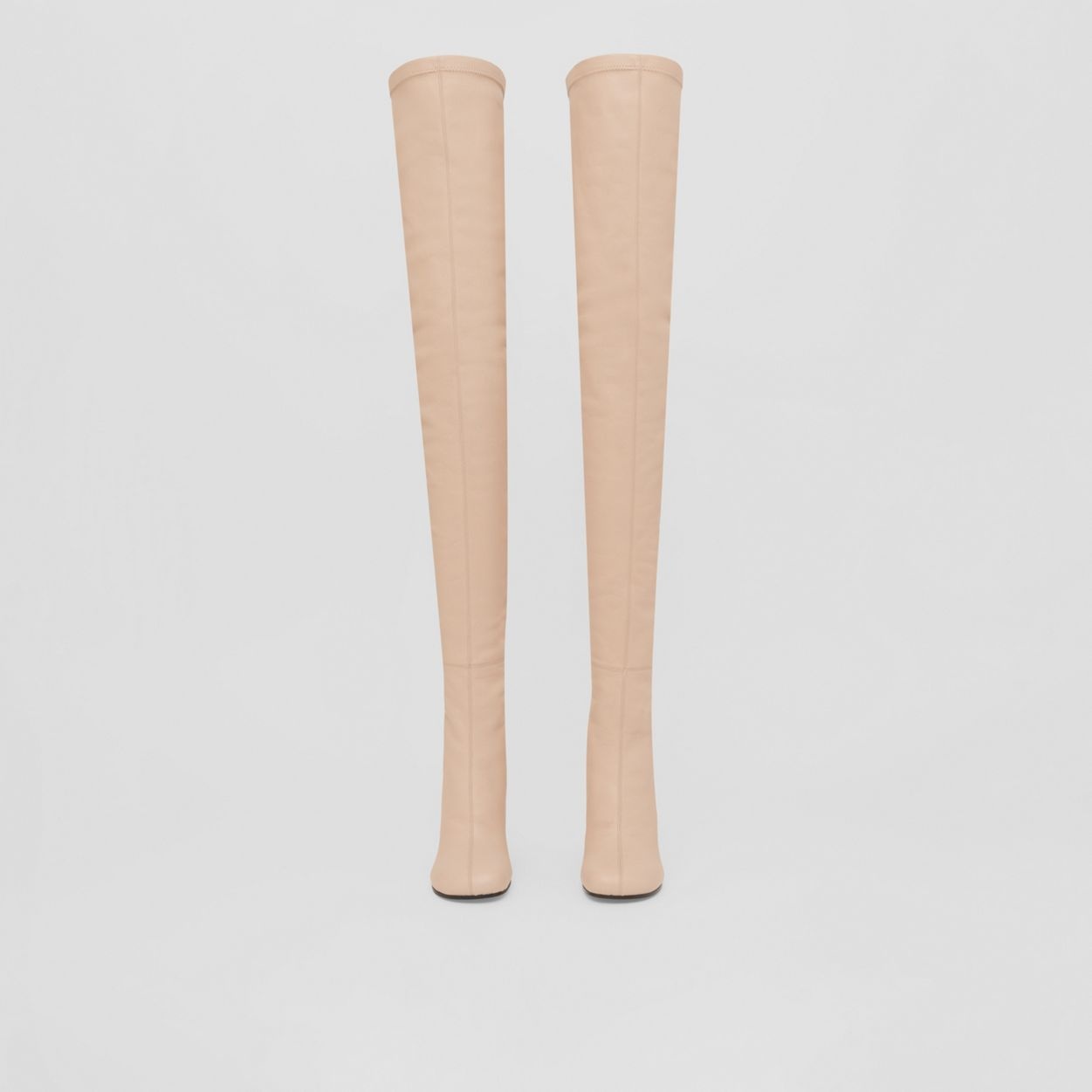 Leather Over-the-knee Sock Boots - 4