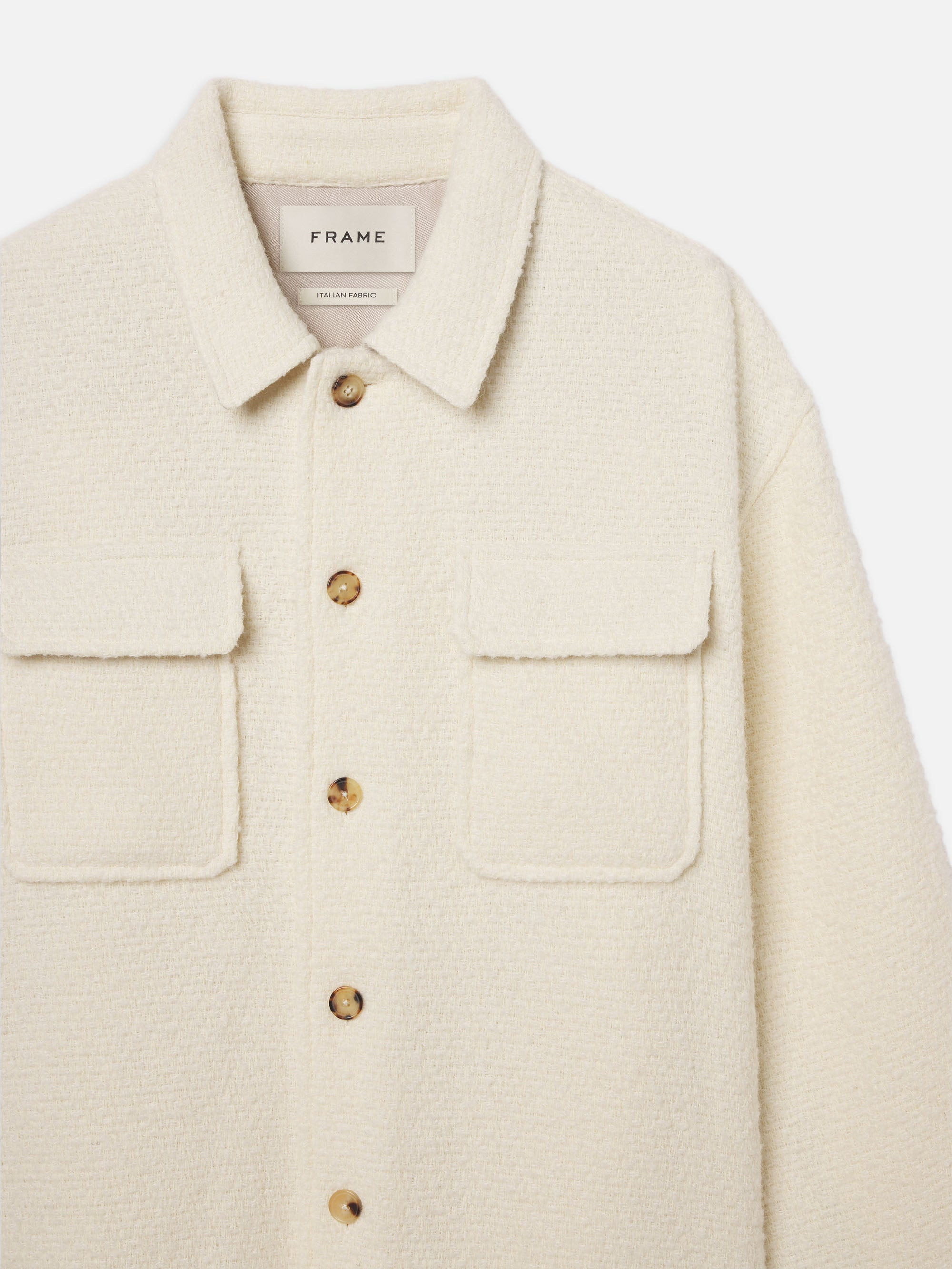 Tweed Overshirt in Warm White - 2